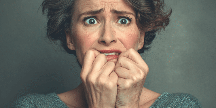 A nervous white woman who is concerned about paying taxes on bingo jackpot winnings