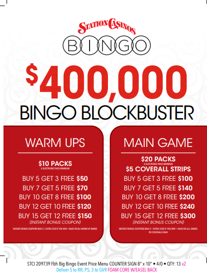 stations bingo tournament